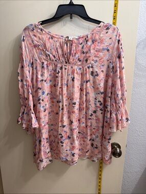 Zac & Rachel Pink Floral Peasant Tunic